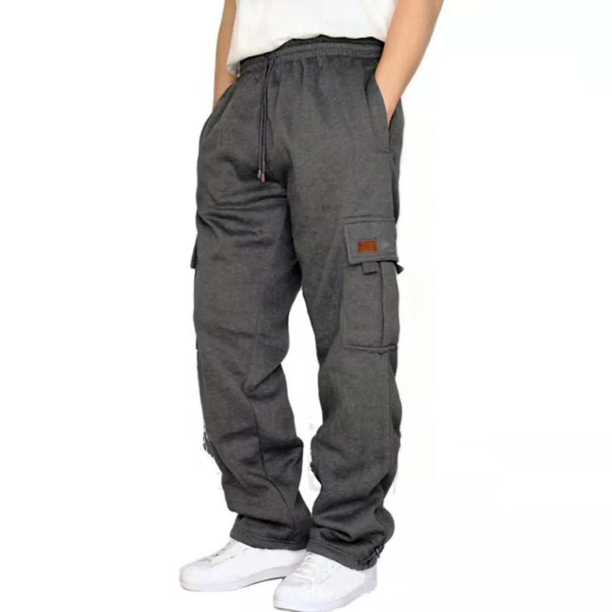 Mens Long cargo pants Solid color 2024 new