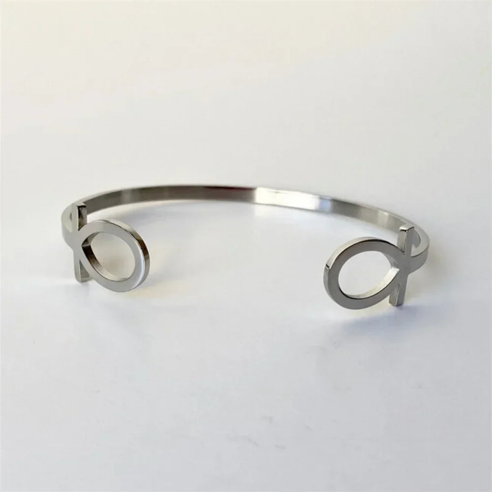 Stainless Steel Ancient Egypt Ankh Cuff Bracelets for Women Vintage Key of Life Adjustable Bangle Men‘s Amulet Jewelry Gifts