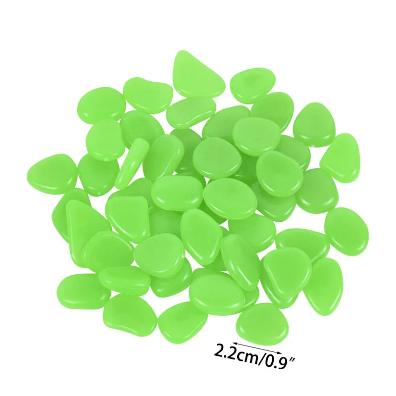 50Pcs 2cm Luminous Stones Garden Pebbles Glow In