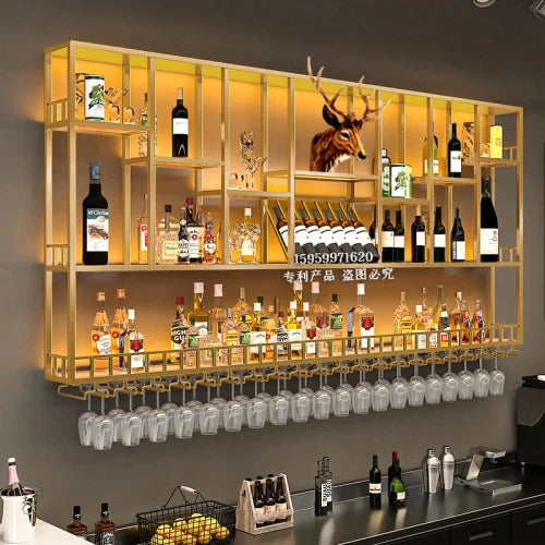 Club Hanging Wine Cabinet Shelf Whisky Liquor Display