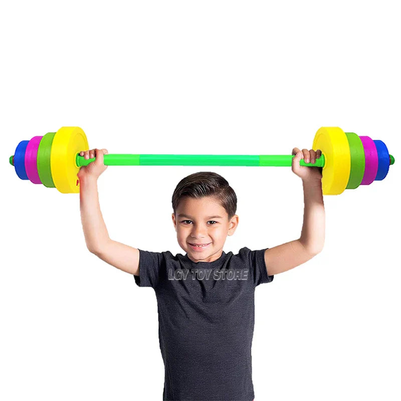 Children dumbbell detachable long barbell child boy girl