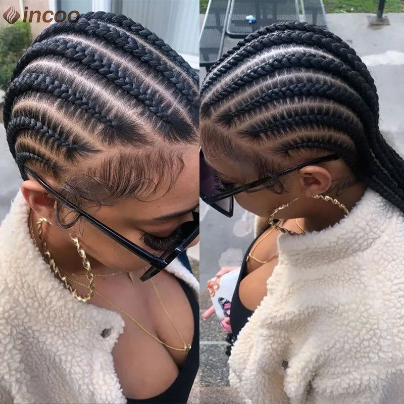 Full Lace Front Cornrow Double Dutch Braided Wigs