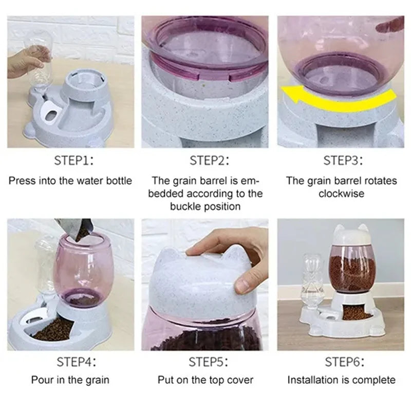 Pet Automatic Feeder Dog Cat Drinking Bowl Anti