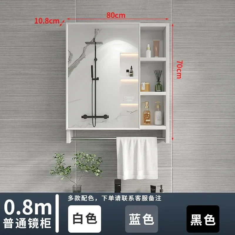 Italian Aluminum Alloy Smart Bathroom Mirror Cabinets Luxury