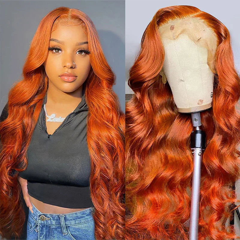 Ginger Orange 13x6 HD Lace Front Wigs Human