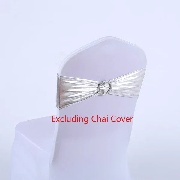 50pcs/Lot Metallic Gold silver Chair Sashes Wedding Chair