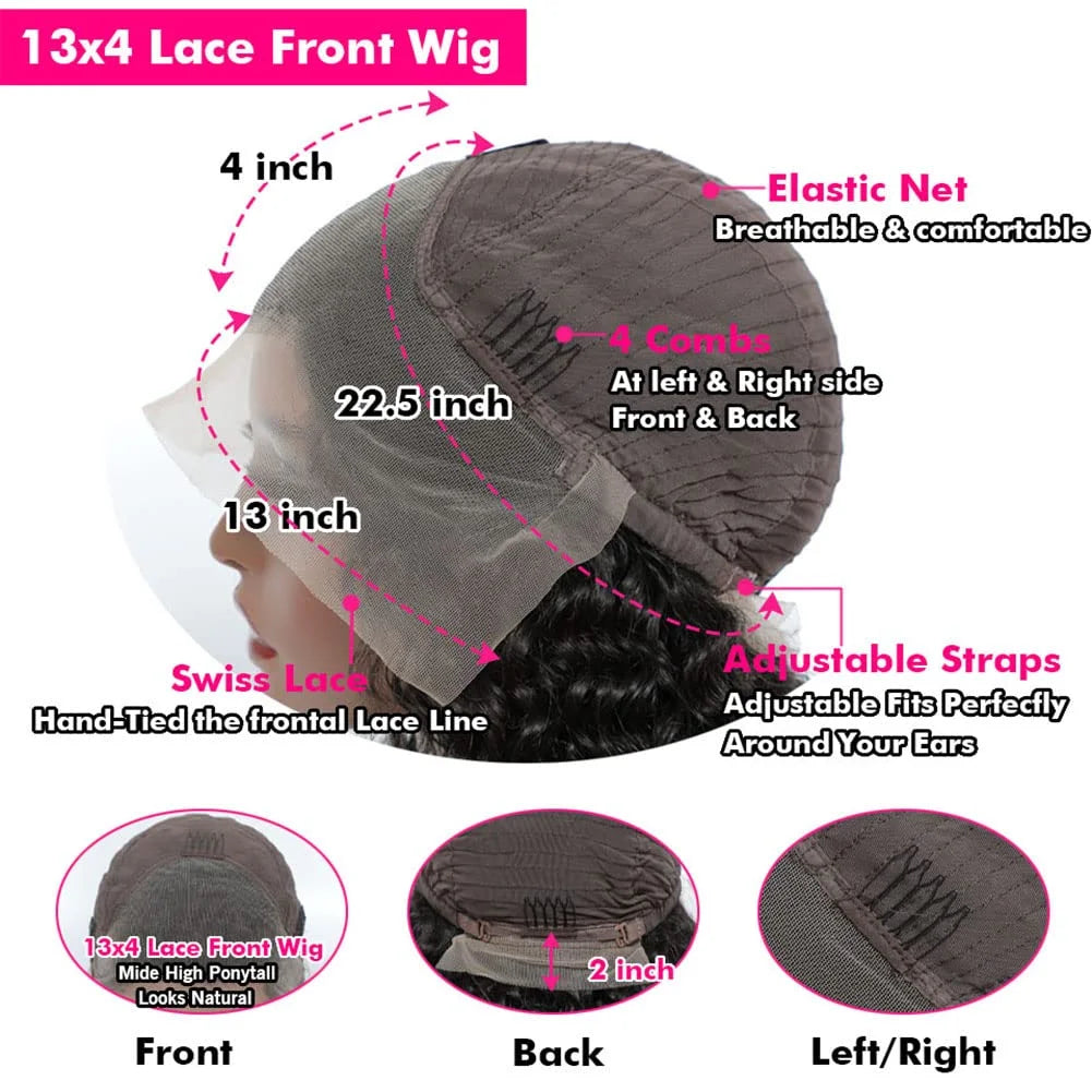 13x4 Bone Straight Lace Front Wigs Human Hair