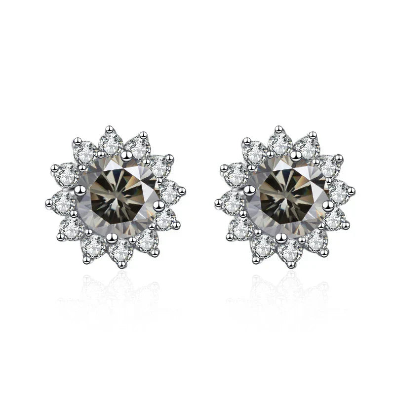 JoyceJelly 1 carat D Color Moissanite Diamond Earrings