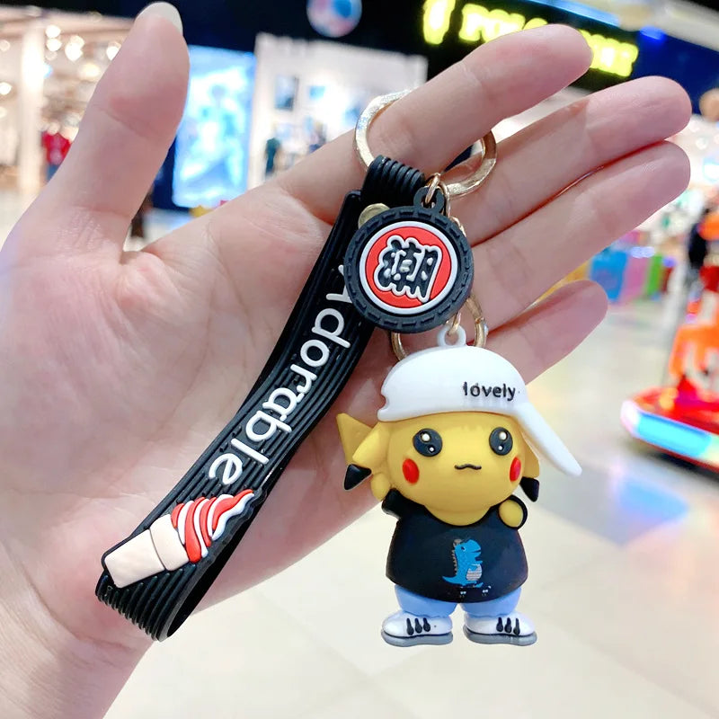 Pokemon Keychain Anime Figures Pikachu Cartoon Key Chain