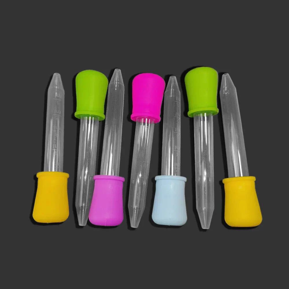 5Pcs/Set 5ML Child Baby Droppers Plastic Silicone Baby