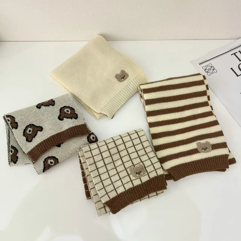Winter Knitted Scarf For Children Warm Long Scarves
