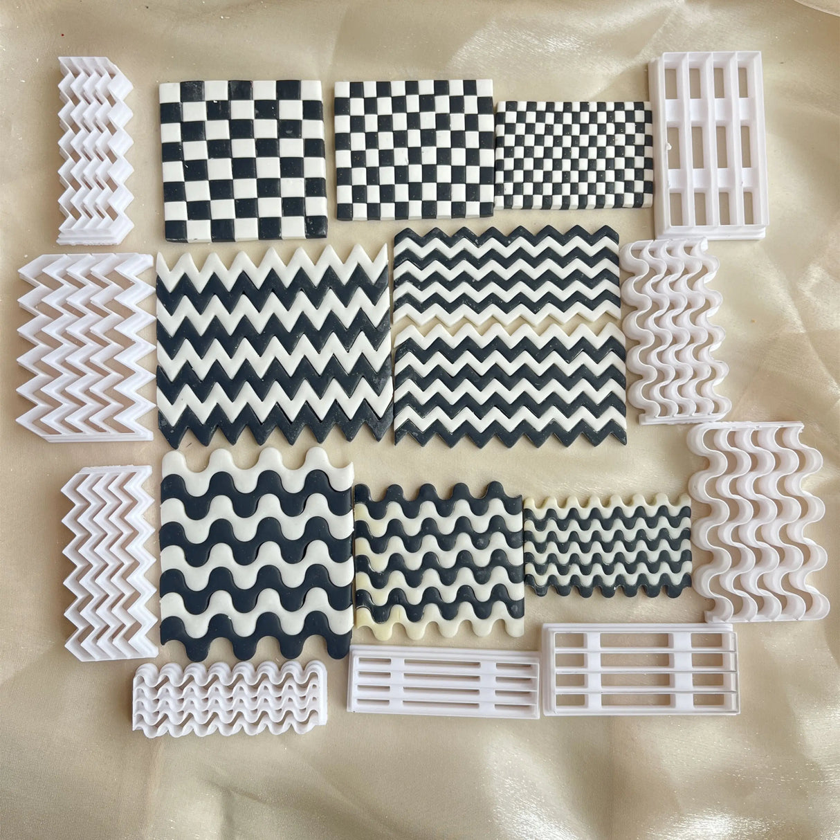 Checkerboard Polymer Clay Molds Clay Strip Cutter DIY