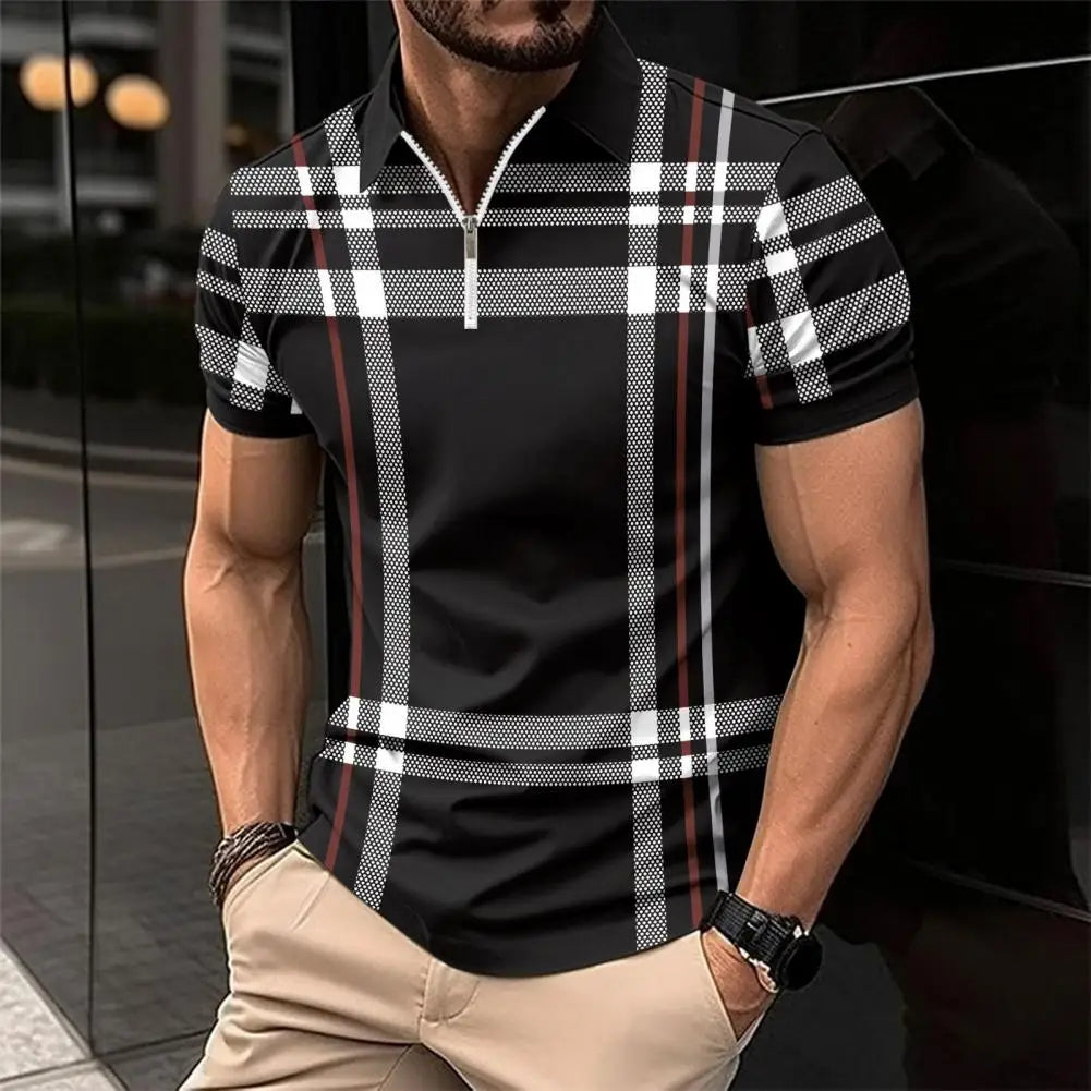 Men Business Shirt Stylish Men's Plaid Striped Shirt