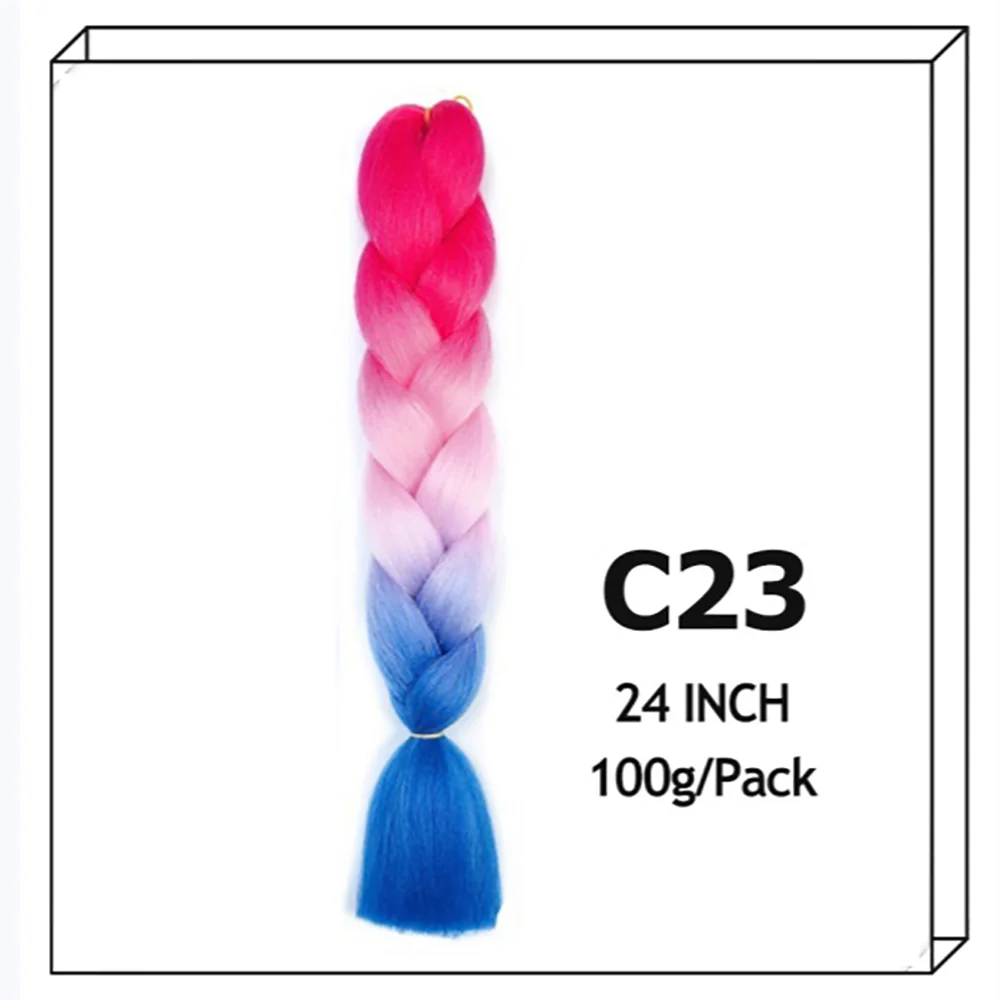 24Inch Synthetic Long Jumbo Ombre Braiding Hair For