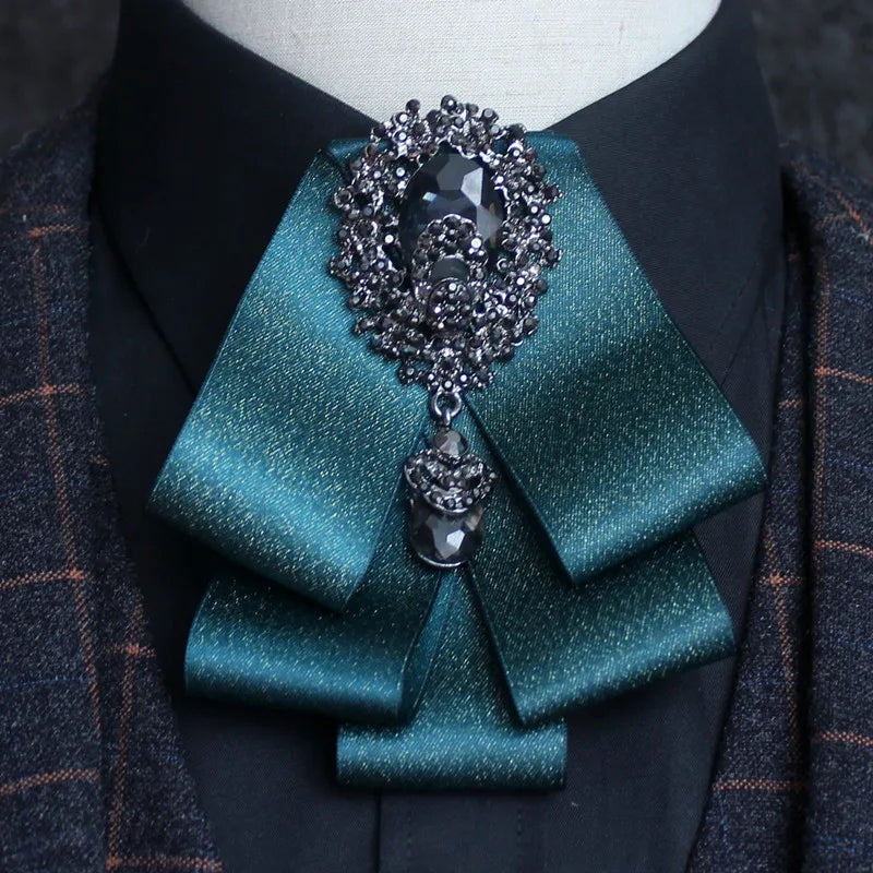Men's Bow Tie Rhinestone Ribbon British Business Banquet