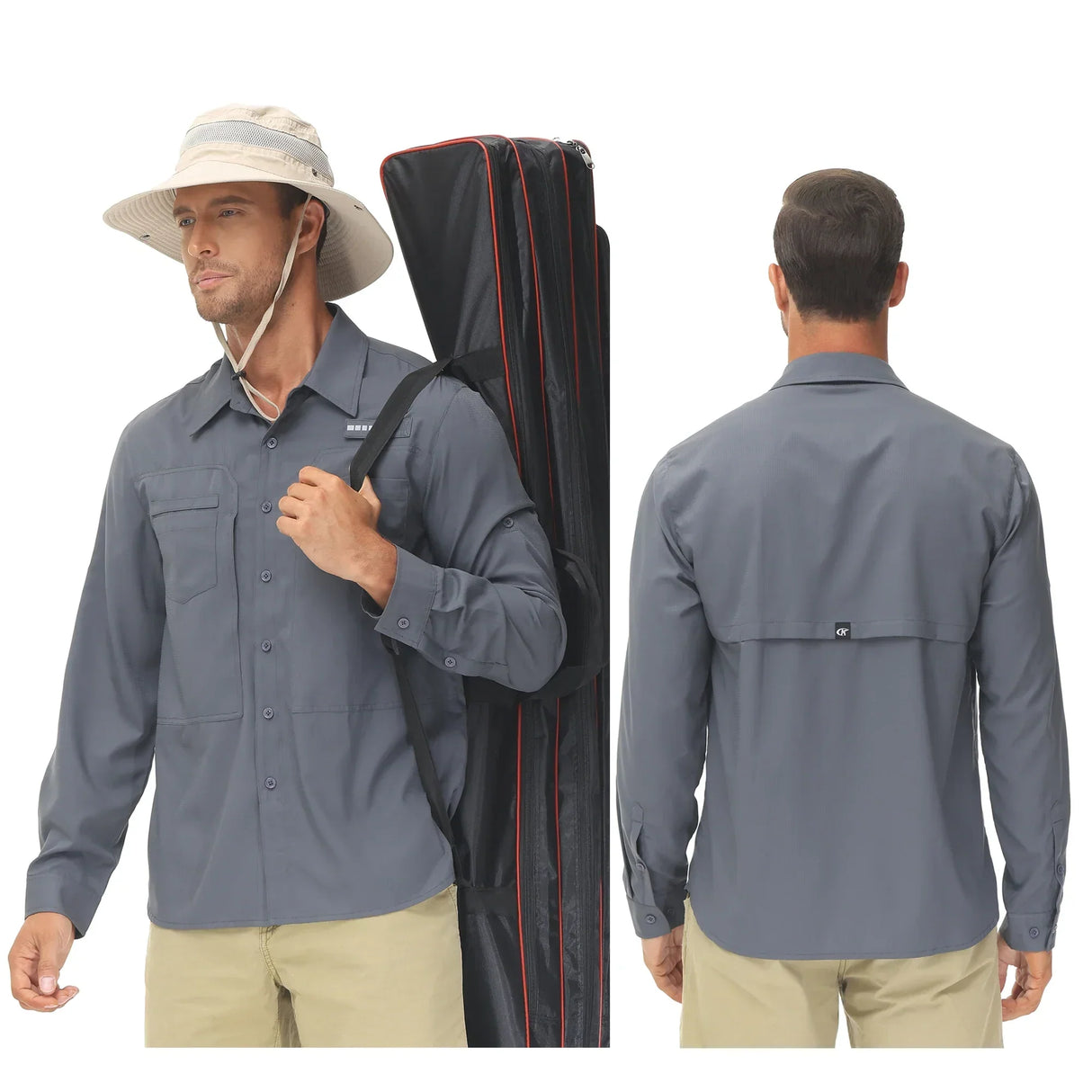 Men's Fishing Shirts Casual Cargo Hiking Shirt Long
