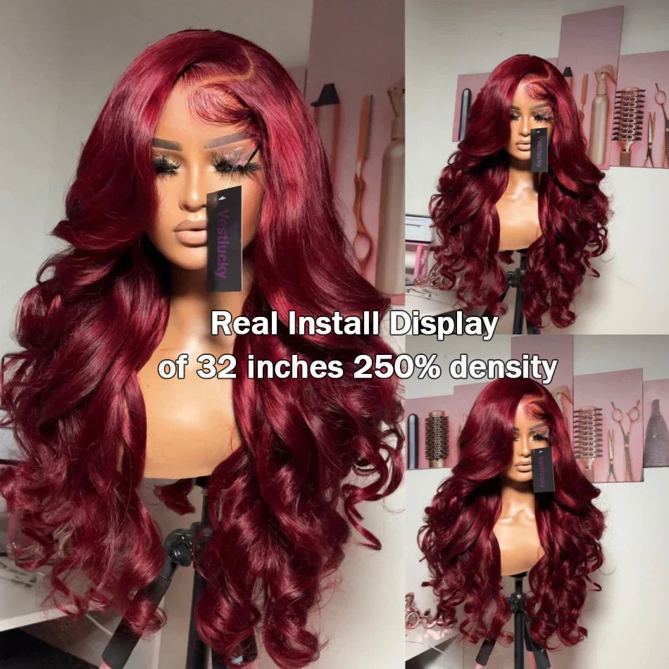 99J Burgundy 13x6 Lace Front Human Hair Wig
