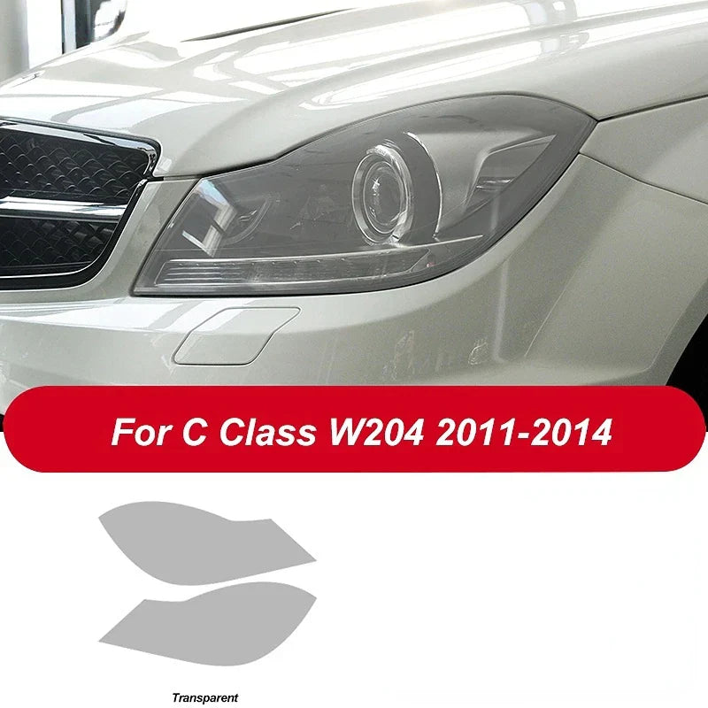 2 Pcs Car Headlight Protective Film Transparent Black