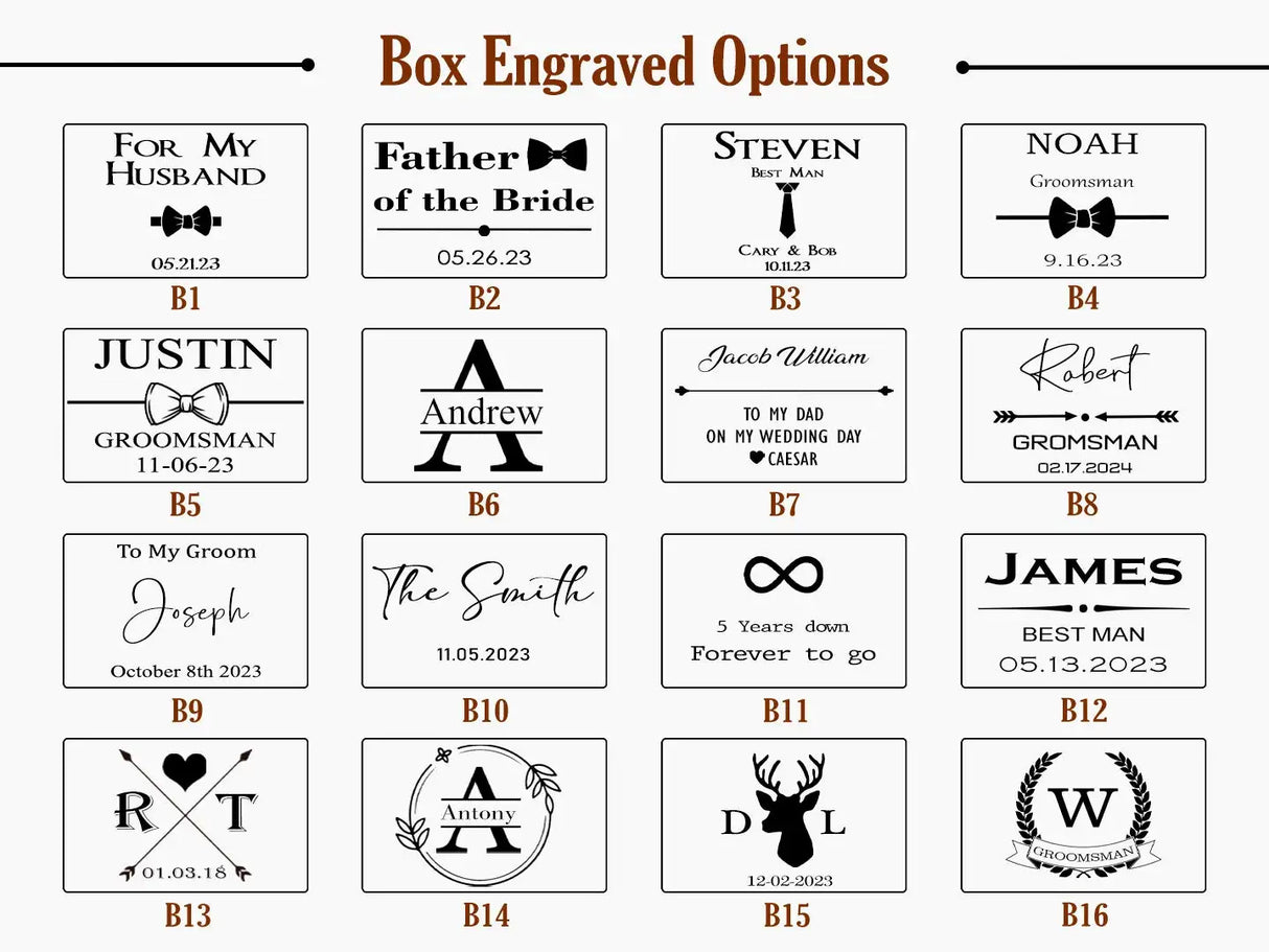 Personalized Stainless Steel Groomsmen Cufflinks With Box Custom