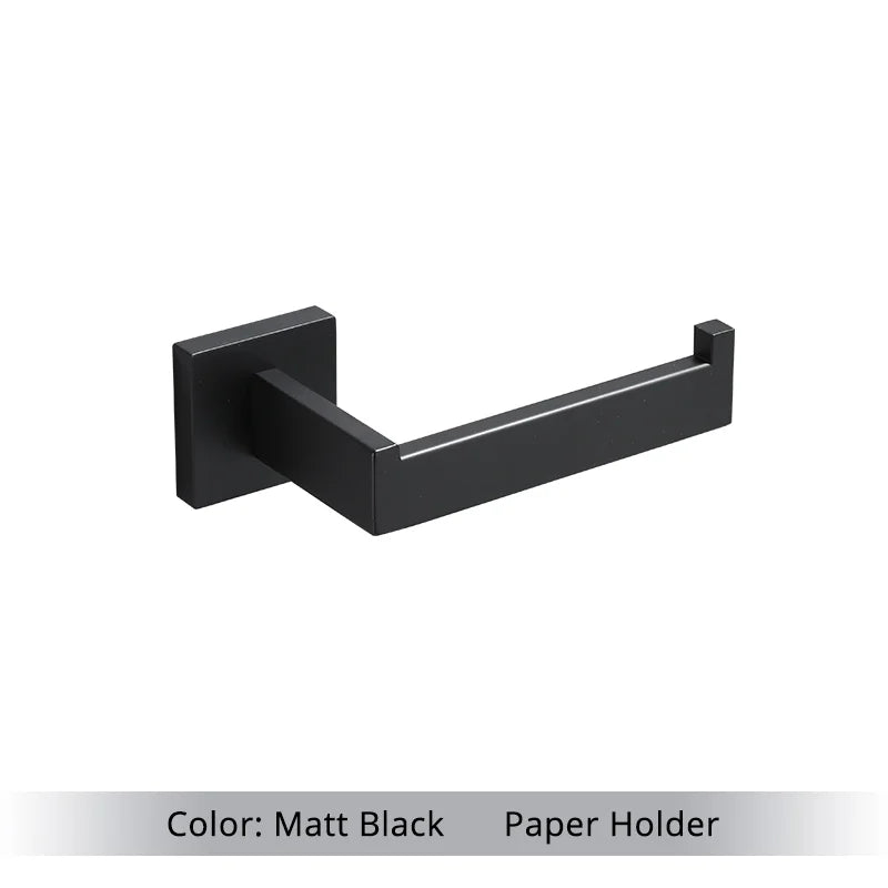 Bathroom Hardware Set Accessories Matt Black Shelf Robe