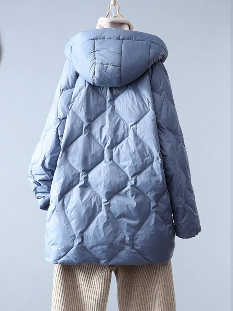 Winter Women White Duck Down Coat Casual Loose