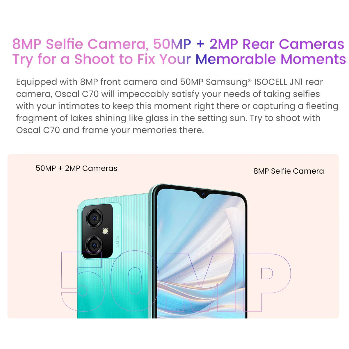 BLACKVIEW OSCAL C70 6GB 128GB Smartphone 50MP Camera