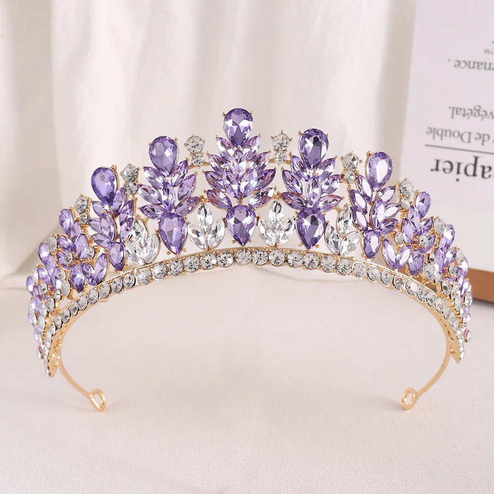 Baroque Green Opal Wedding Headband Crystal Bridal Crowns
