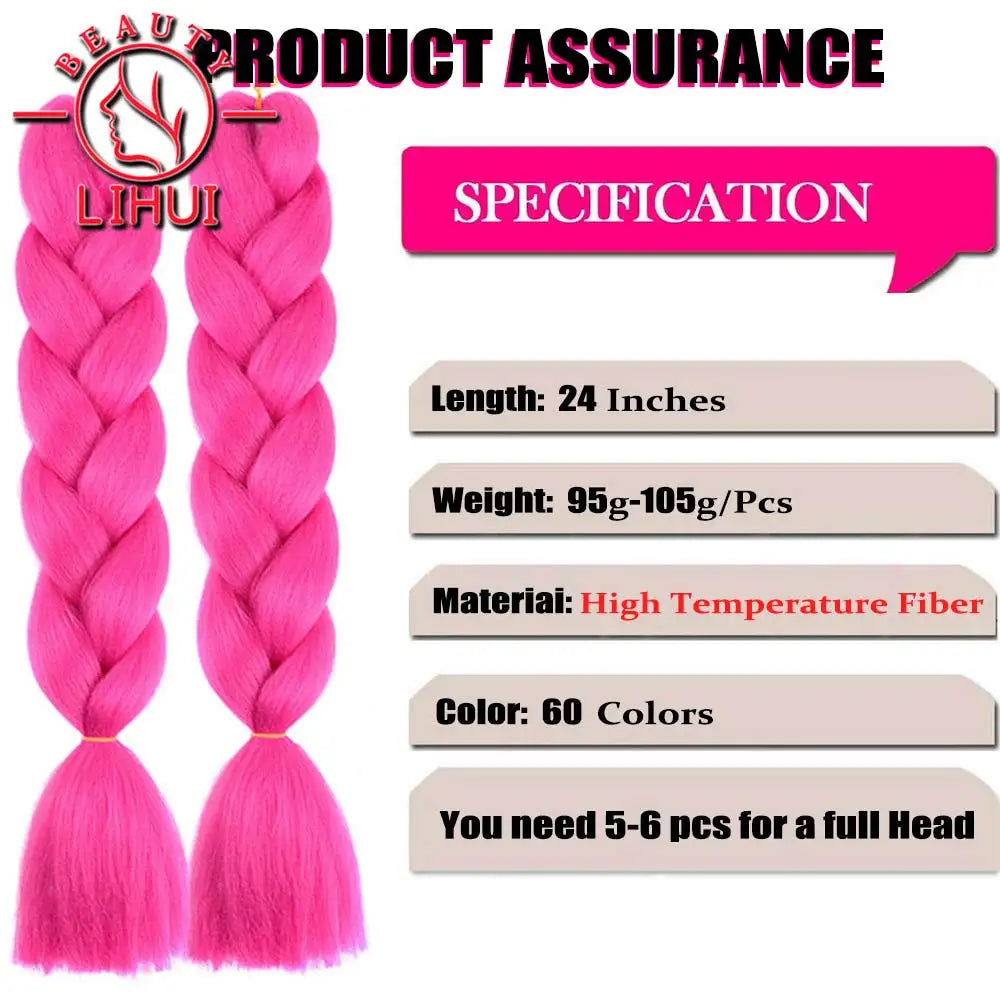Synthetic Jumbo Braiding Hair Extension 24 " Heat