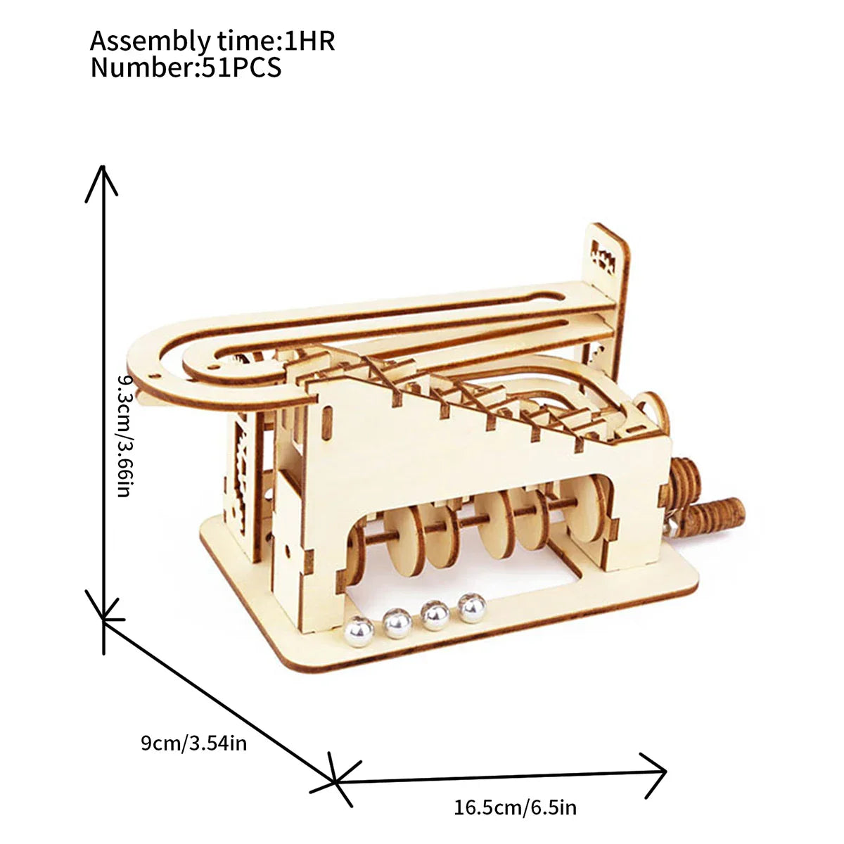 Spiral Marble Run 3D Wooden Puzzles for Adults and Teens DIY Model Building Kits with Mechanical Puzzles