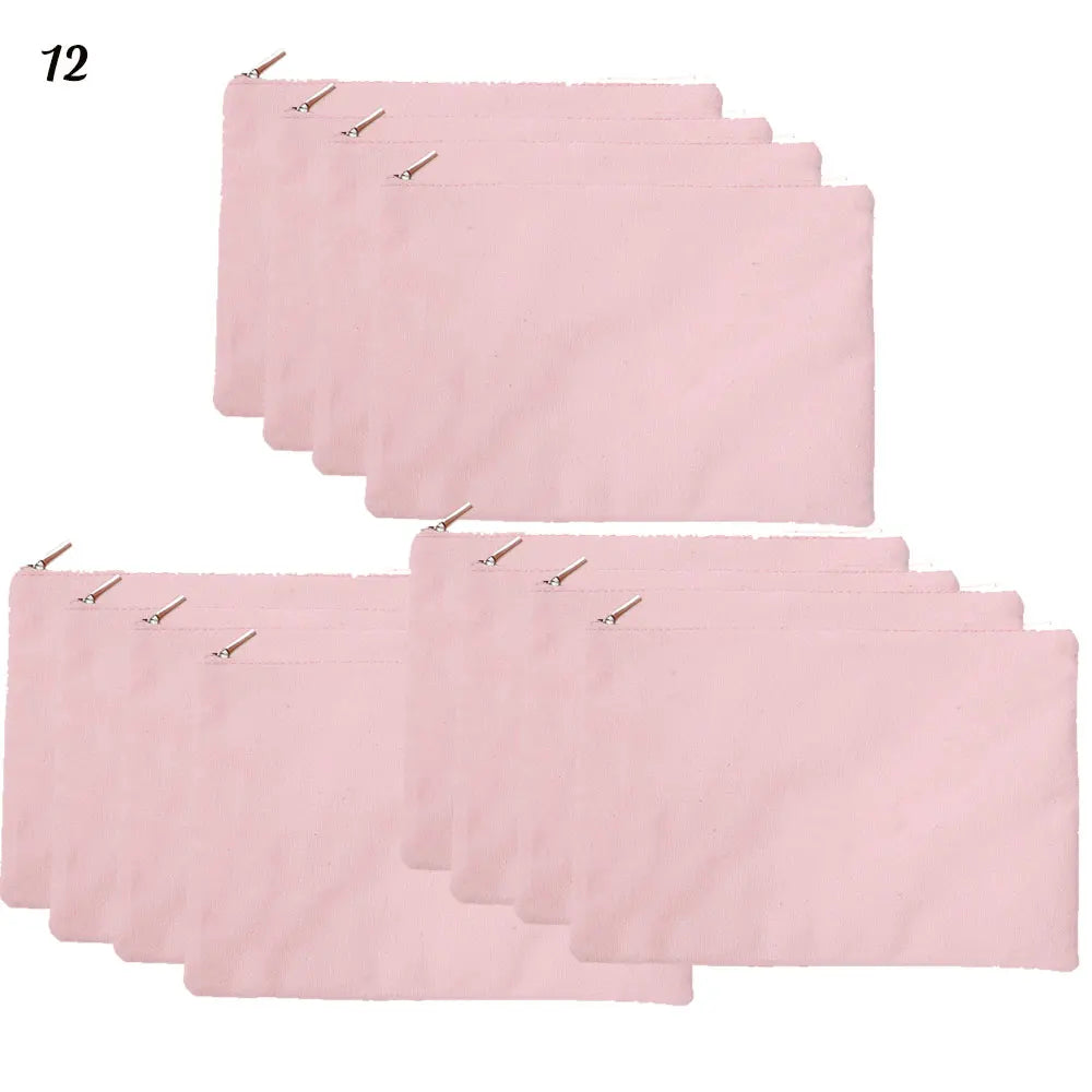 Pink Canvas Pouch Makeup Bag Bulk Cosmetic Bags