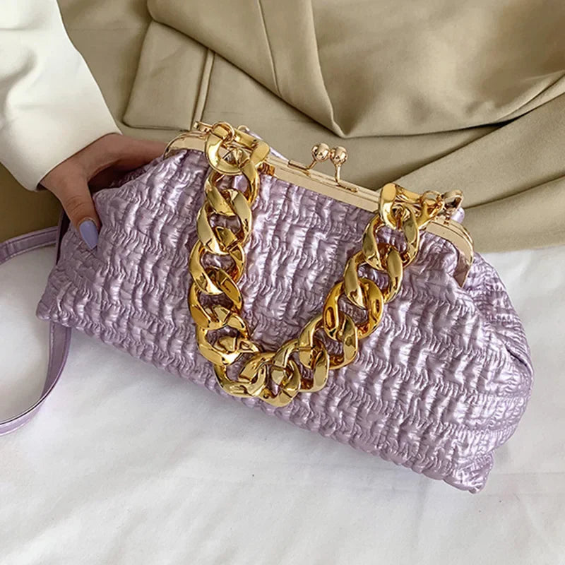 Luxury Brand Women Purple Orange Messenger Bags Shell