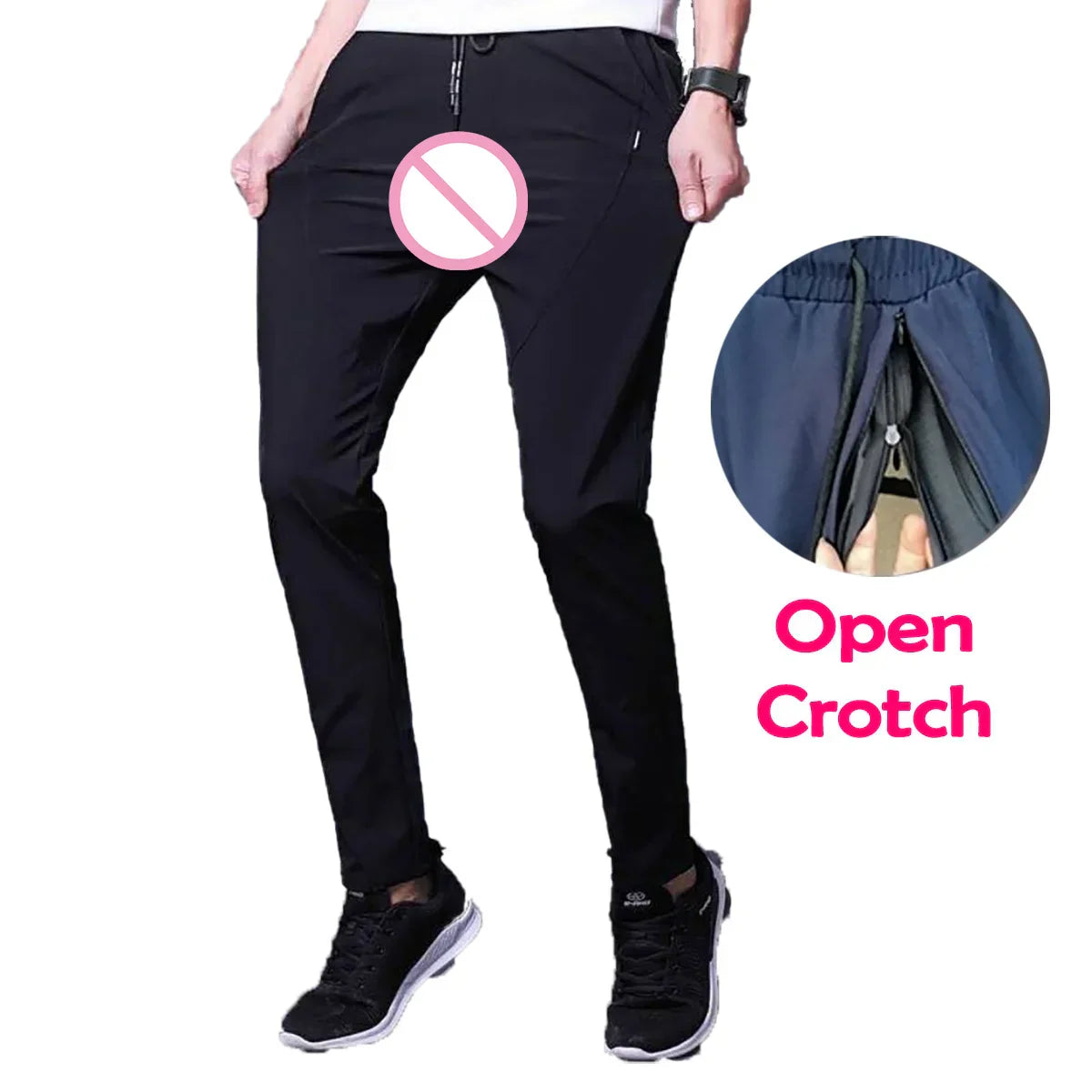 Man Open Crotch Pant for Outdoor Sex Crotchless