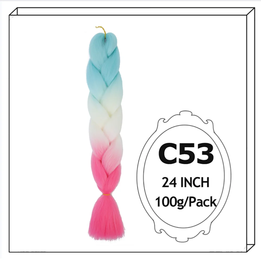 24Inch Synthetic Long Jumbo Ombre Braiding Hair For