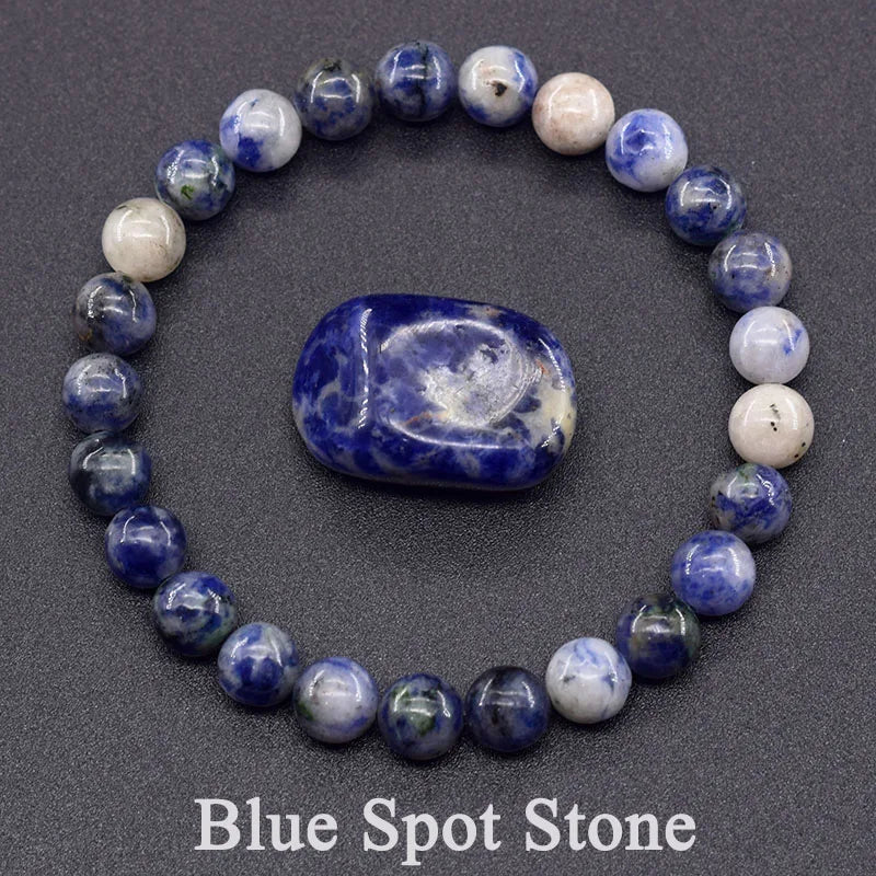 Real Natural Labradorite Stone Bead Bracelet Men Women