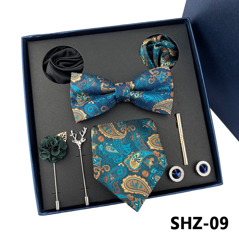 Men's Tie Set Gift Box Fashion Brand Bowtie