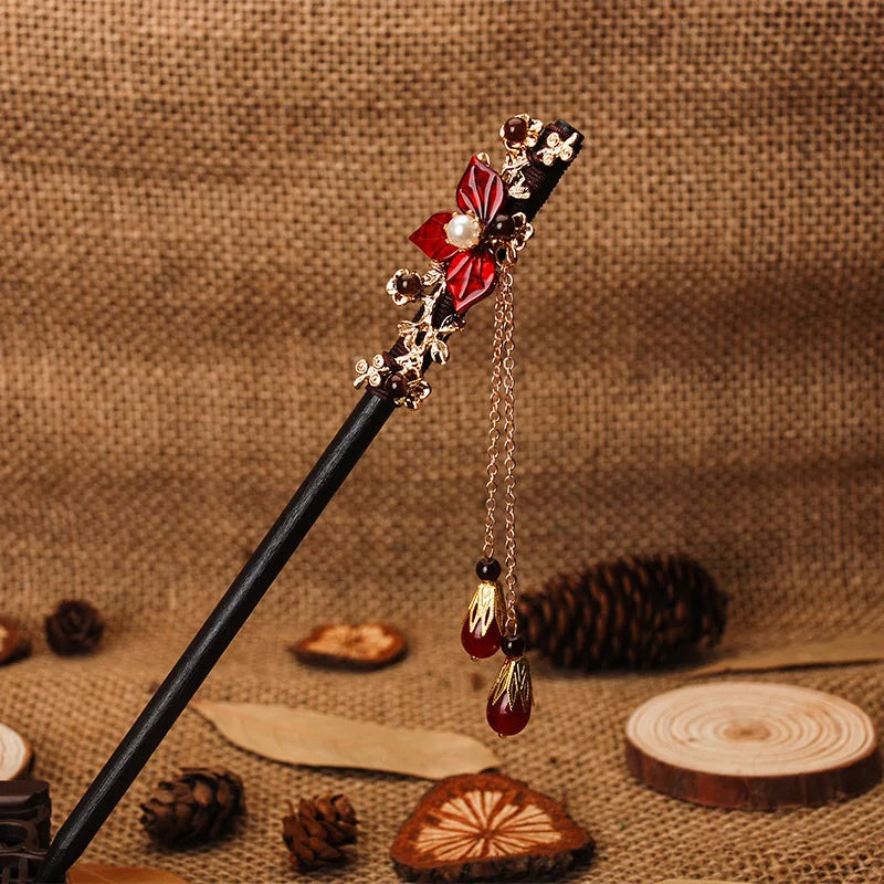 Chinese Hanfu Hair Stick Forks For Women Flower