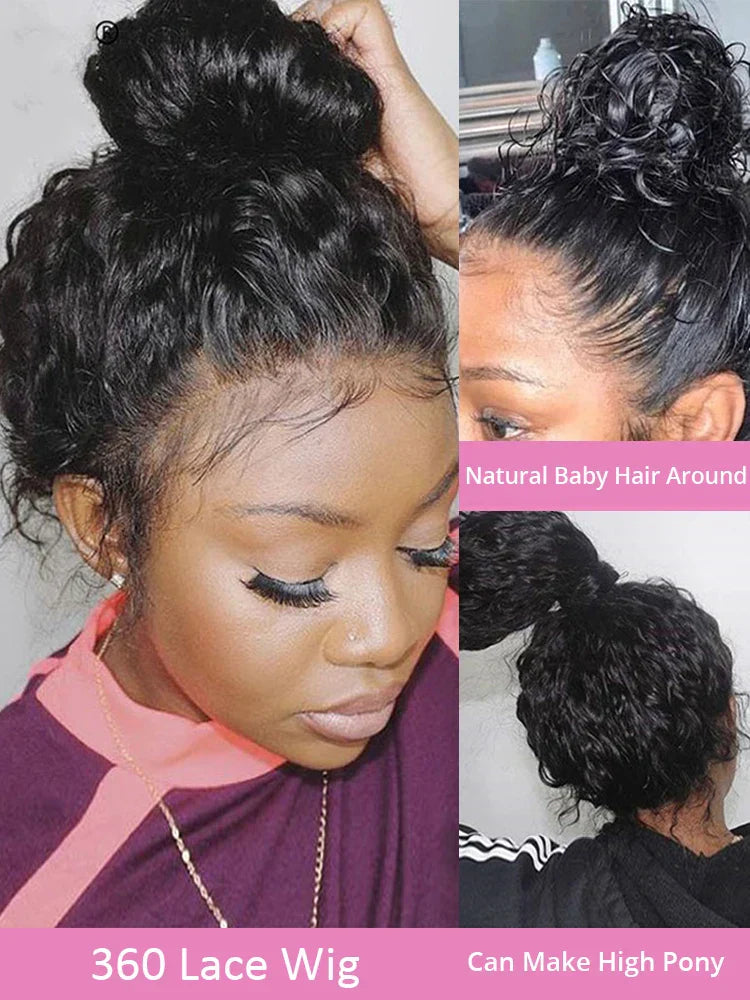 13x4 Deep Wave Frontal Wig Brazilian Curly Human