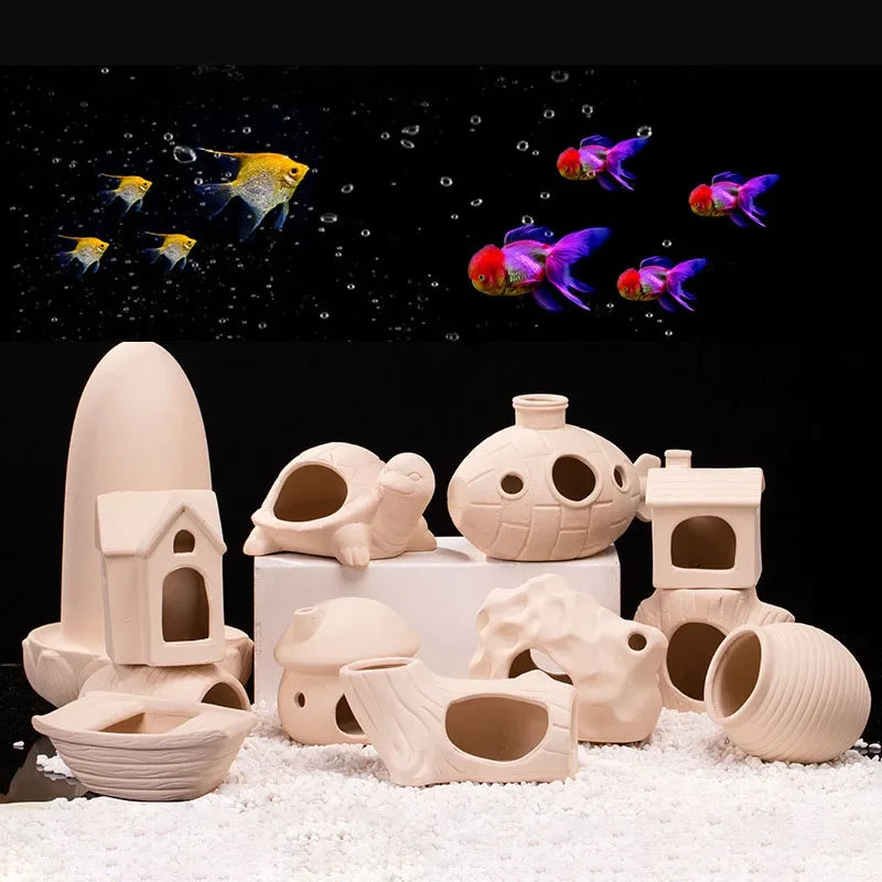 Clay Aquarium Decoration Ceramics Fish Tank Landscaping Shrimp