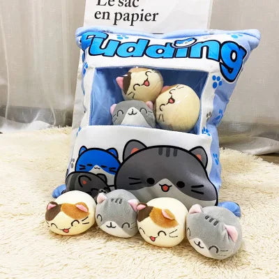 Cartoon a bag of snacks doll throw pillow
