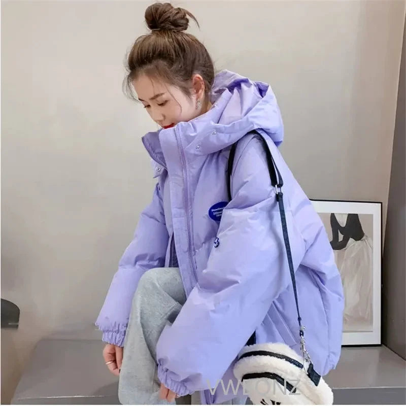 2024 New Winter Down Cotton Jacket Women Solid
