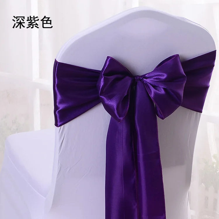 10/100pcs Satin Chair Bow Sashes Wedding Chair Knots