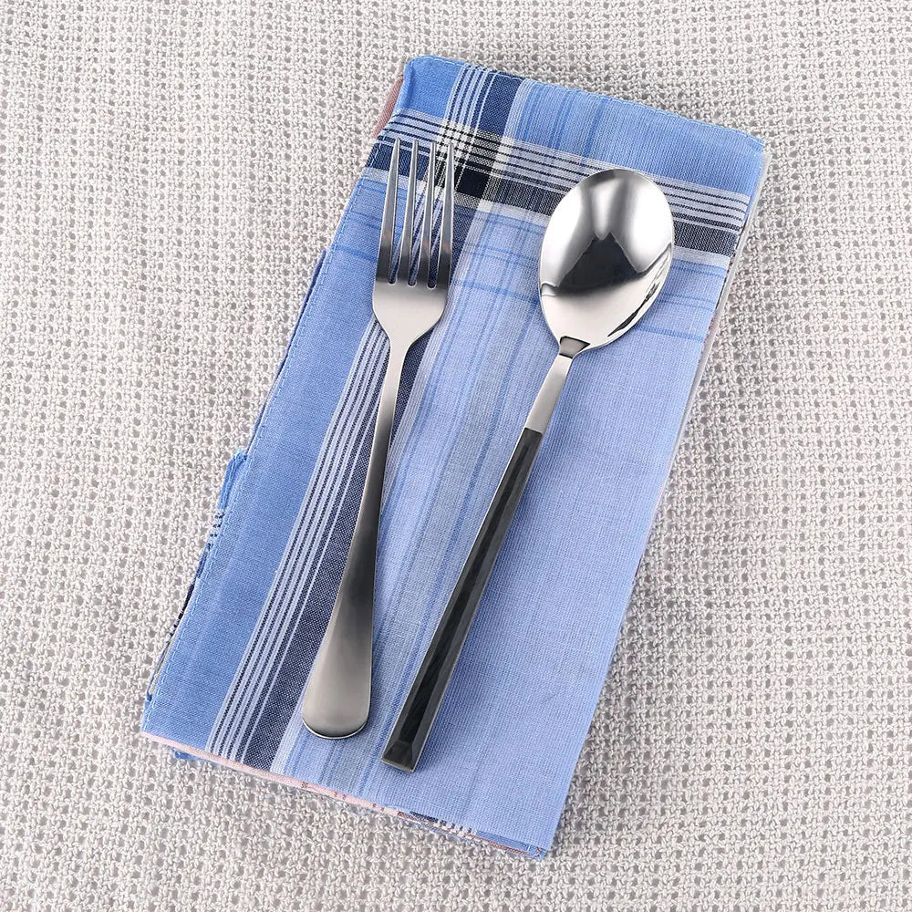12Pcs Handkerchief Towels Multicolor Plaid Stripe Men Women