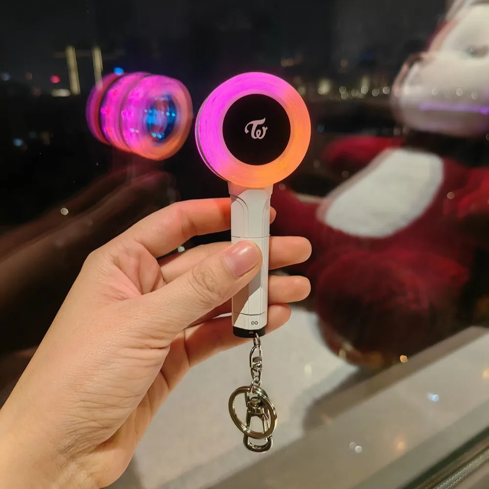 KPOP Twice Lightstick Mini Keychain Flash Colorful Light