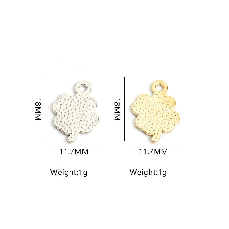 Dopamine Fourleaf Clover Enamel Charms 20pcs DIY Necklace