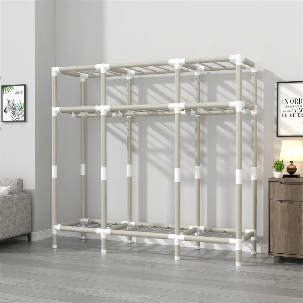 LEEGOHOME Wardrobe 145x45x170cm 26mm Painted Alloy Steel Pipe