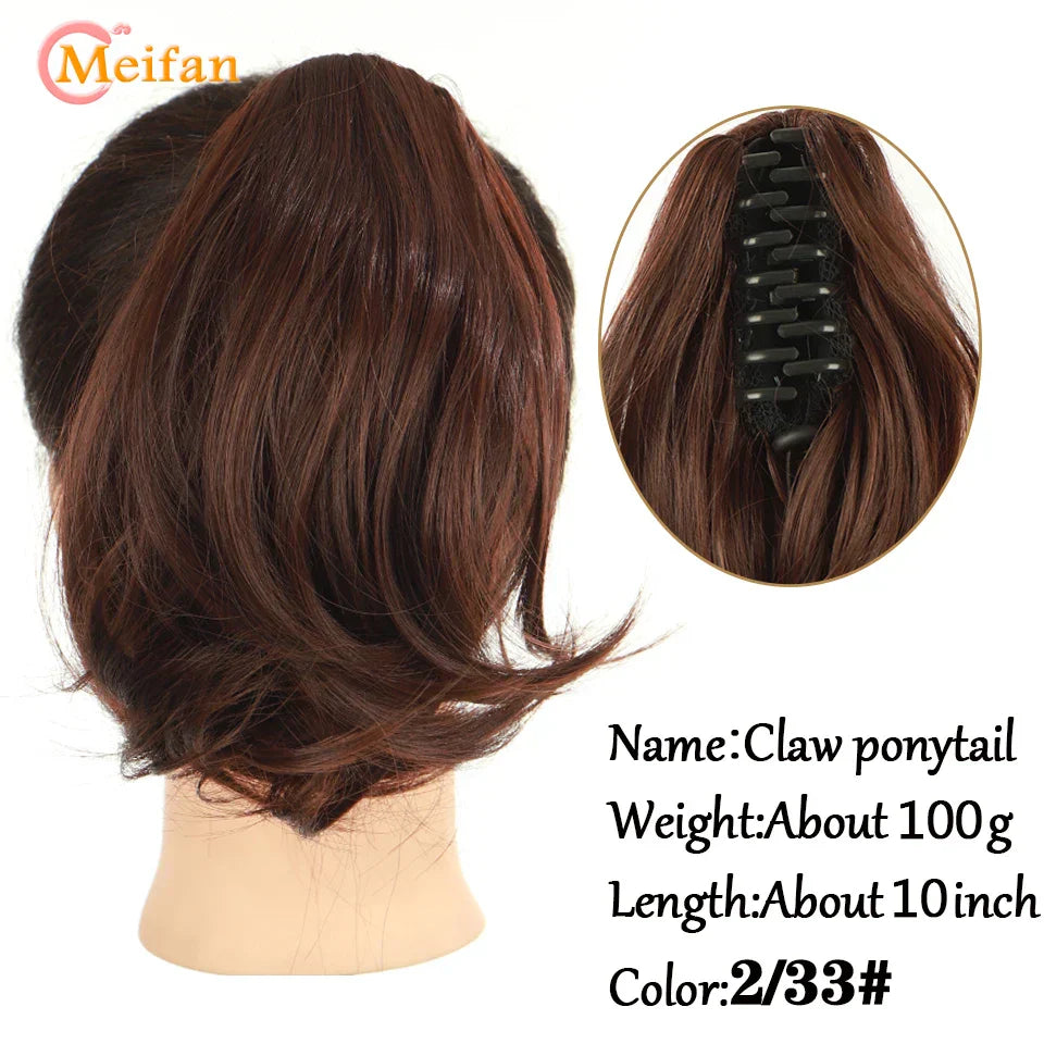 MEIFAN Long Synthetic Wavy Clip in Hair Ponytail