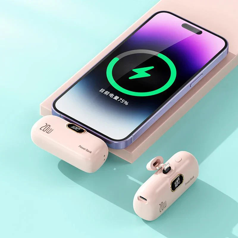 10000mAh Wireless Power Bank Mini Capsule Capsule Fast