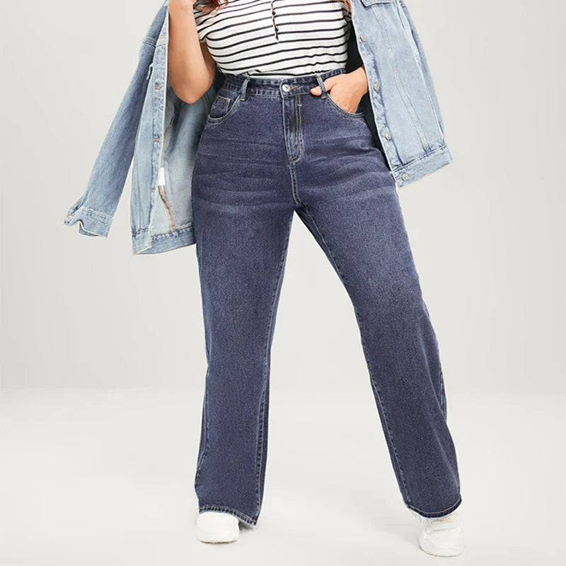 Plus Size Wide Leg Jeans for Women Stretchy