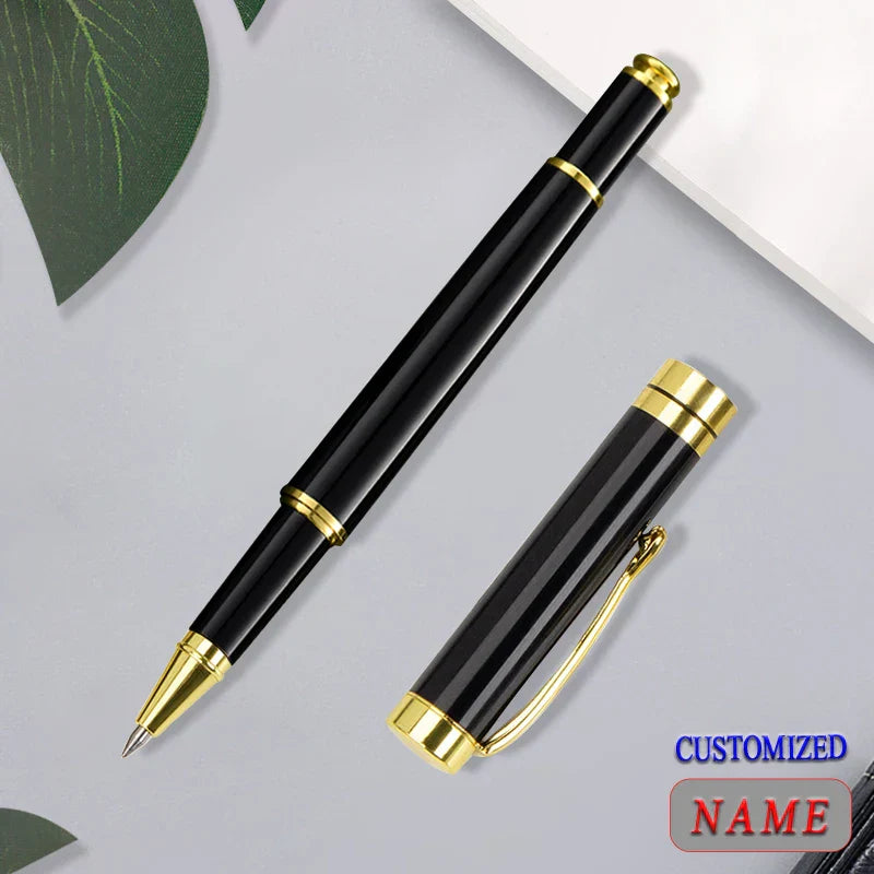 Customize Gold Color Text Gel Pens Engraving Metal