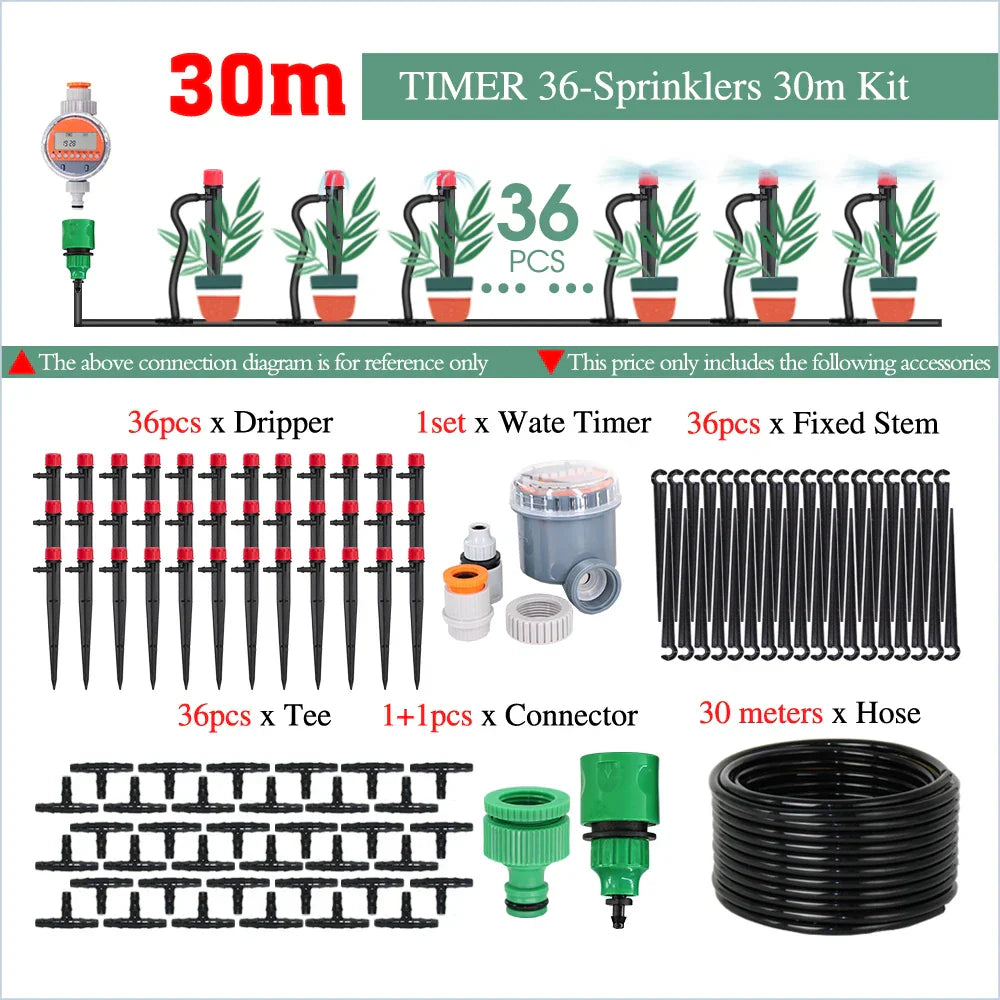 50-5M Garden Smart Drip Irrigation System with Timer